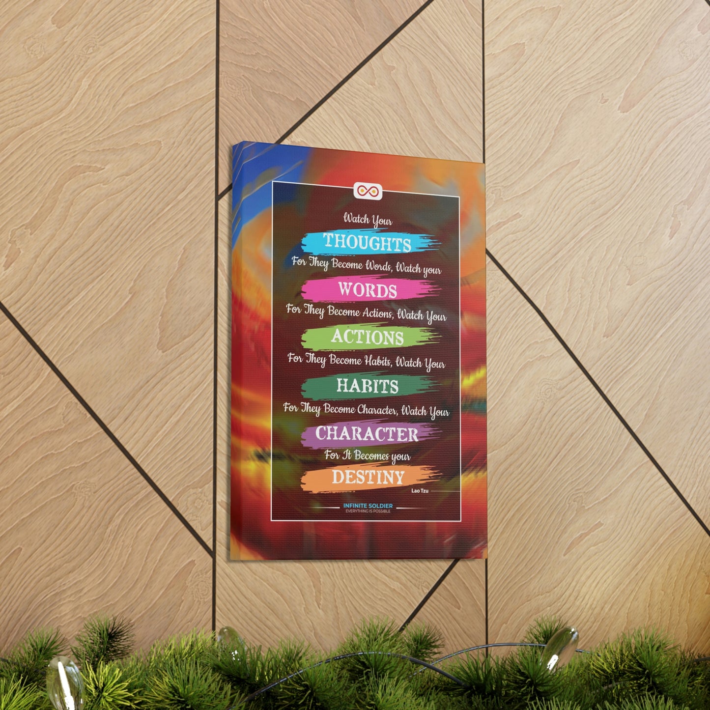 Lao Tzu Motivational Quote Vertical Canvas Poster | Infinite Soldier
