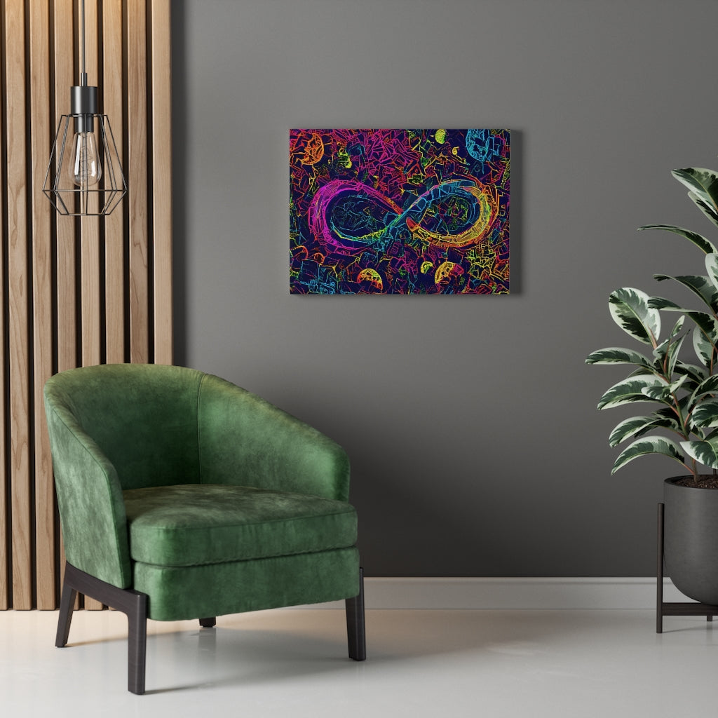 Infinite Galaxy -Neon Infinity Canvas Wall Decor,  Canvas Prints, Wall Art, Wall Decor, Painting, stretched Canvas, Digital Artwork