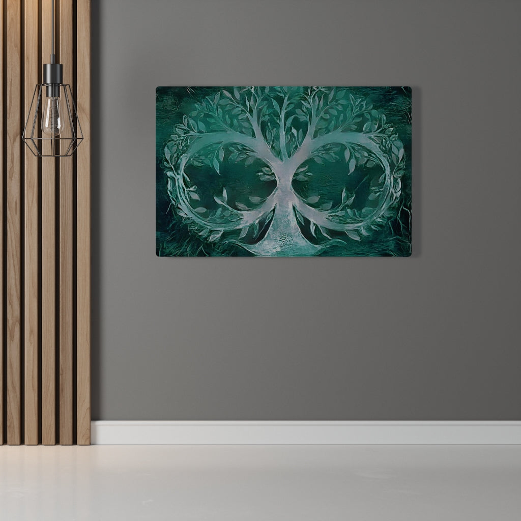 Forrest Green Infinite Tree Of Life Wall Art, Canvas Painting, Infinity, Fine Canvas Print, Wall Decor, Digital Art, Family Abstract Artwork