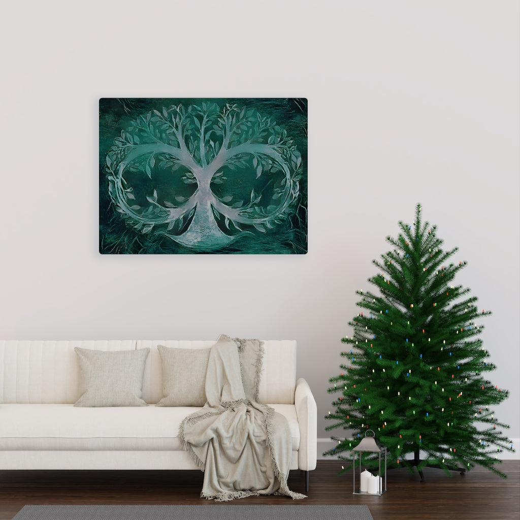 Forrest Green Infinite Tree Of Life Wall Art, Canvas Painting, Infinity, Fine Canvas Print, Wall Decor, Digital Art, Family Abstract Artwork