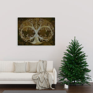 Brown Infinite Tree Of Life Wall Art, Canvas Painting, Infinity , Fine Canvas Print, Wall Decor, Abstract, Digital Art, Family Tree Artwork