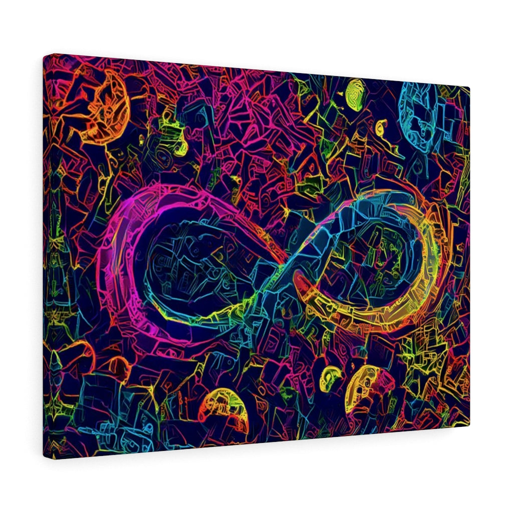 Infinite Galaxy -Neon Infinity Canvas Wall Decor,  Canvas Prints, Wall Art, Wall Decor, Painting, stretched Canvas, Digital Artwork