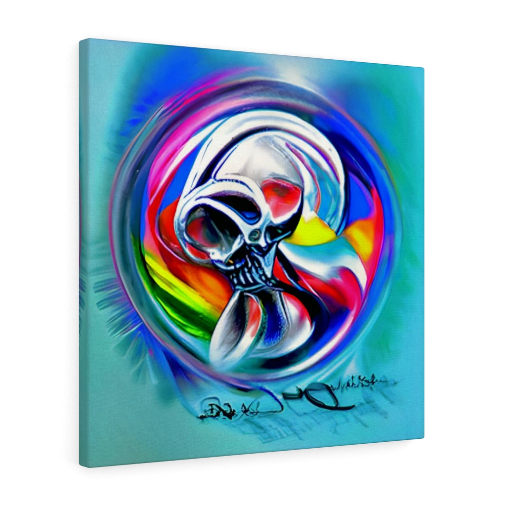 Rainbow Infinity Sugar Skull Canvas Wall Decor, Charcoal drawing Acrylic art Airbrush Art beautiful colourful