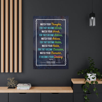 Lao Tzu Inspirational Quote Canvas Poster | Infinite Soldier