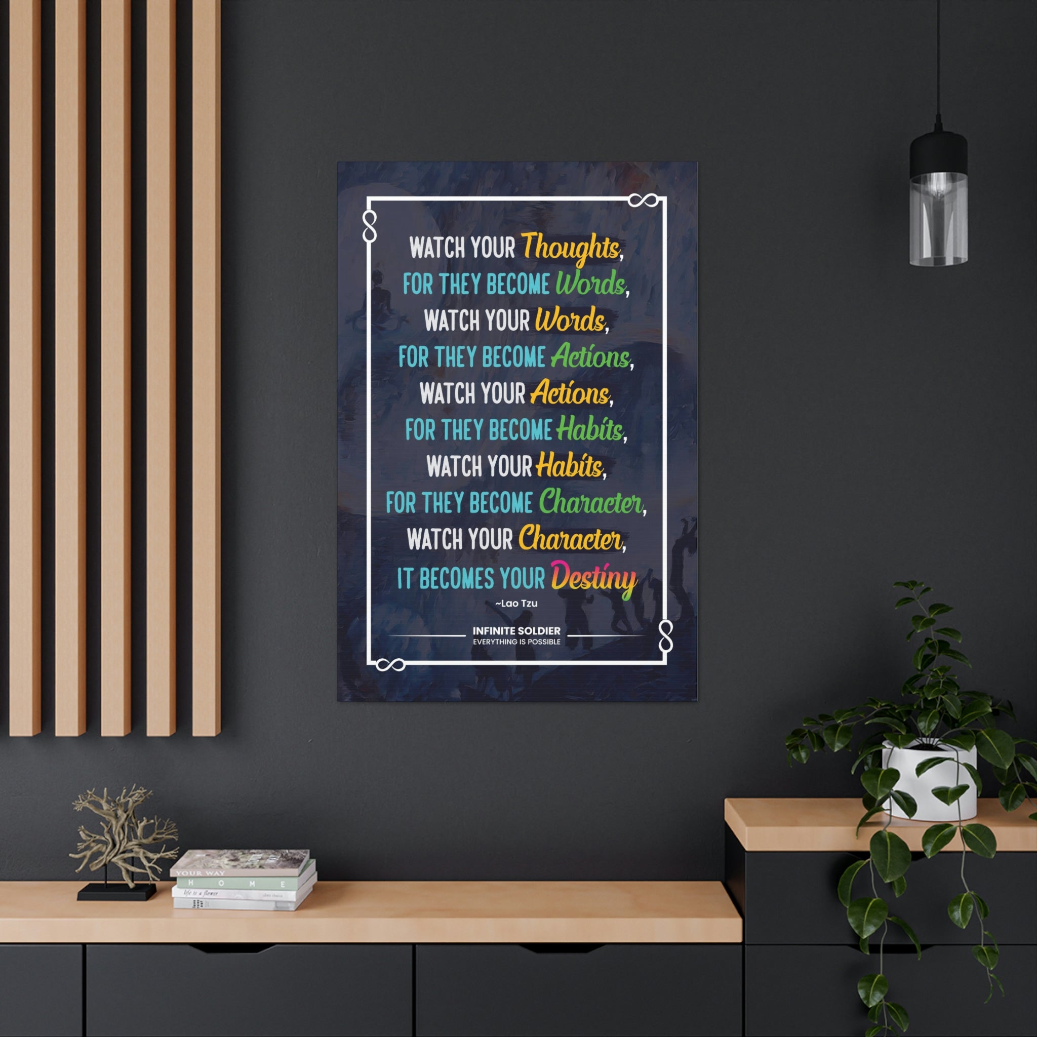 Lao Tzu Inspirational Quote Canvas Poster | Infinite Soldier