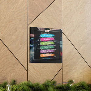 Mental Health Poster Watch Your Thoughts Motivational Square Canvas Poster | Infinite Soldier