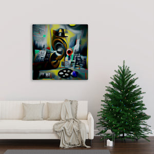 Experiment In Sound Canvas Print, Wall Decor, Canvas Painting , Large Wall Art, Abstract Canvas, Digital Artwork, Colorful