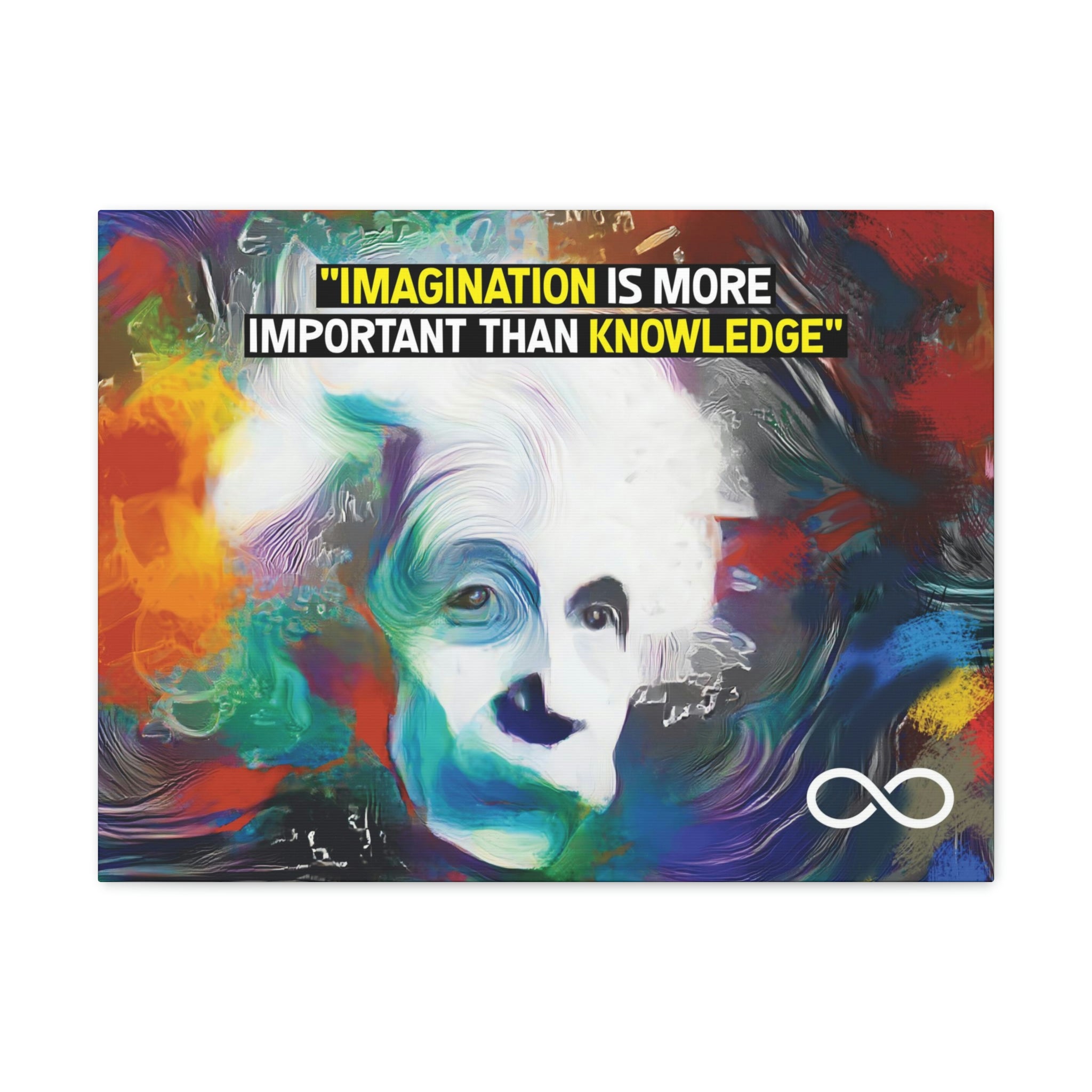 Einstein's 'Imagination Is More Important Than Knowledge' Motivational Scientific Canvas Poster