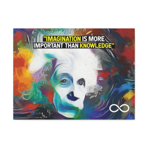 Einstein's 'Imagination Is More Important Than Knowledge' Motivational Scientific Canvas Poster