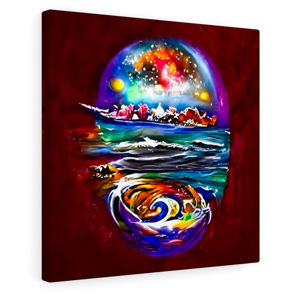 colorful seascape planet poster painting