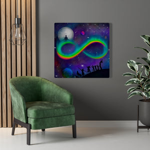 Infinity Moon Light Gathering, Canvas Painting, Canvas Art Print, Wall Decor, Juggling,  Artistic Painting, Rainbow Moon, Digital Artwork