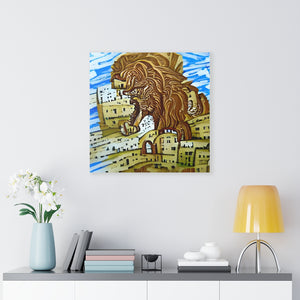 Lion Roaming Through Jerusalem detailed painting acrylic art watercolor (2)
