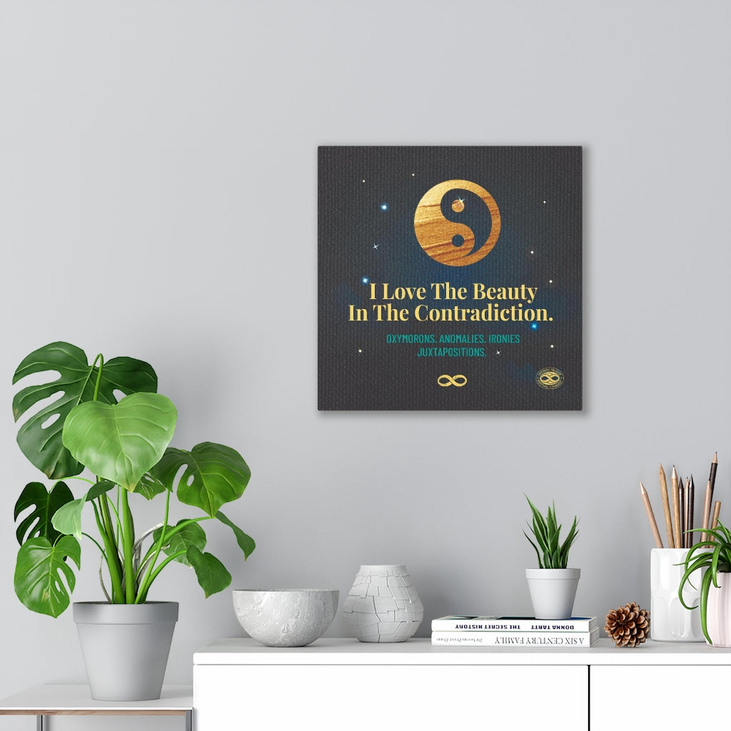 Beauty in Contradiction' Ying Yang Motivational Mounted Canvas Wall Art
