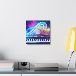 Blue Infinity Piano Mounted Canvas Wall Art