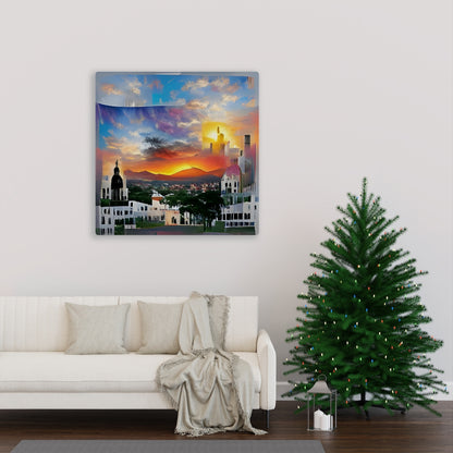 Sunset Over Santiago Dominican Republic Canvas Wall Decor, Landscape