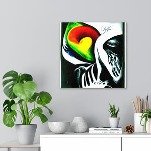 Death does not part, only the lack of love Sugar Skull infinity charcoal drawing colourful