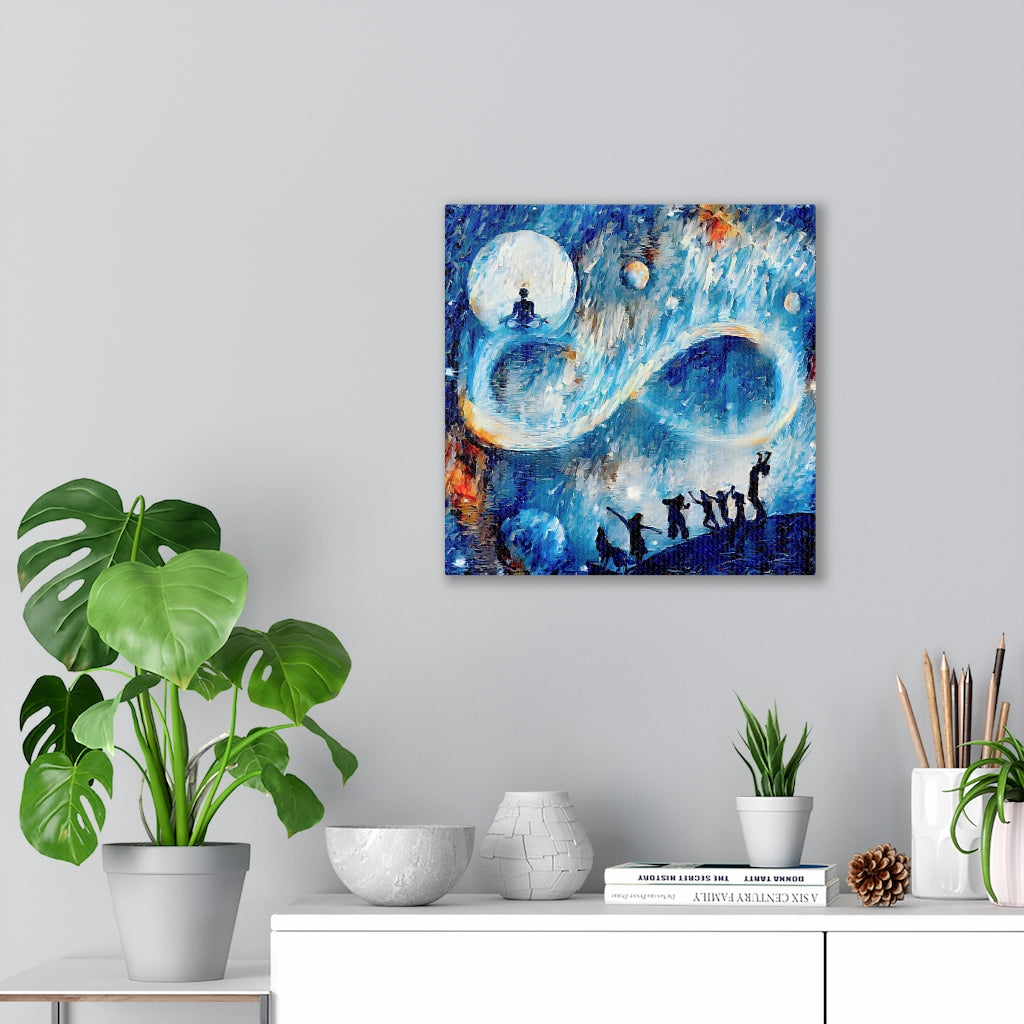 Infinity Moon Light Gathering, Artistic Painting Version, Canvas Art Print, Wall Decor, Canvas Painting , Large Wall Art, Oil Painting