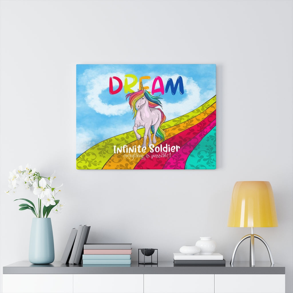 Dream Rainbow Infinite Unicorn Canvas Wall Art