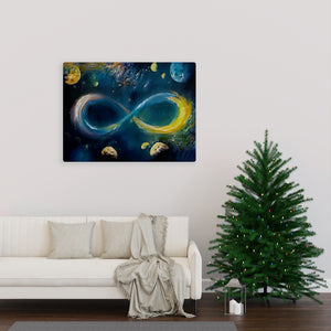 Infinite Galaxy, Gymnopedie Style Wall Decor, Wall Art, Artistic Painting, Stretched Canvas Painting, Creative Digital Artwork