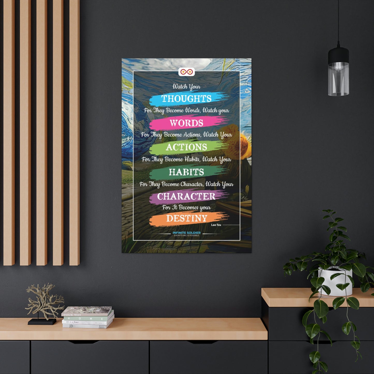 Watch Your Words, Thoughts, Habits Motivational Quote Poster | Infinite Soldier