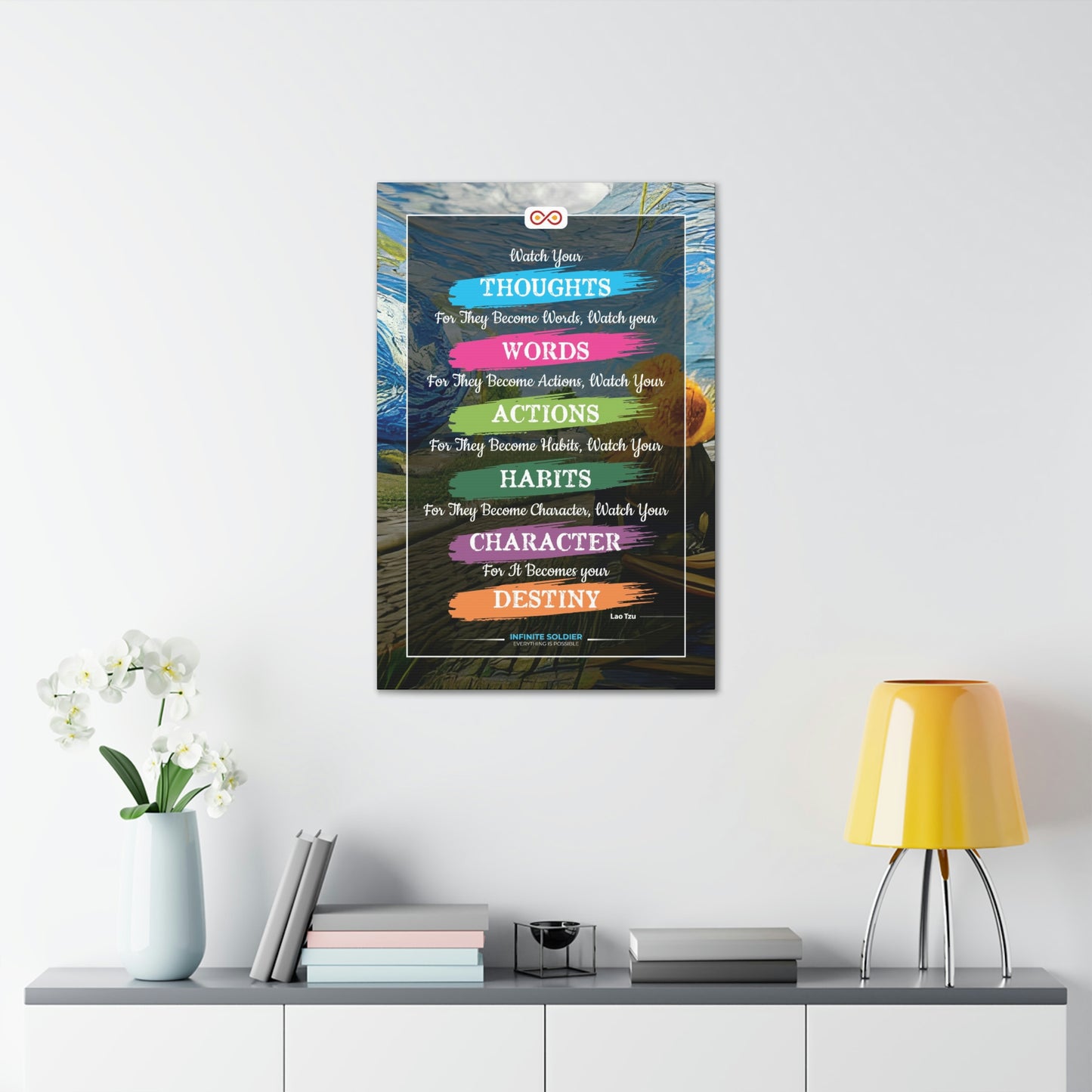 Watch Your Words, Thoughts, Habits Motivational Quote Poster | Infinite Soldier