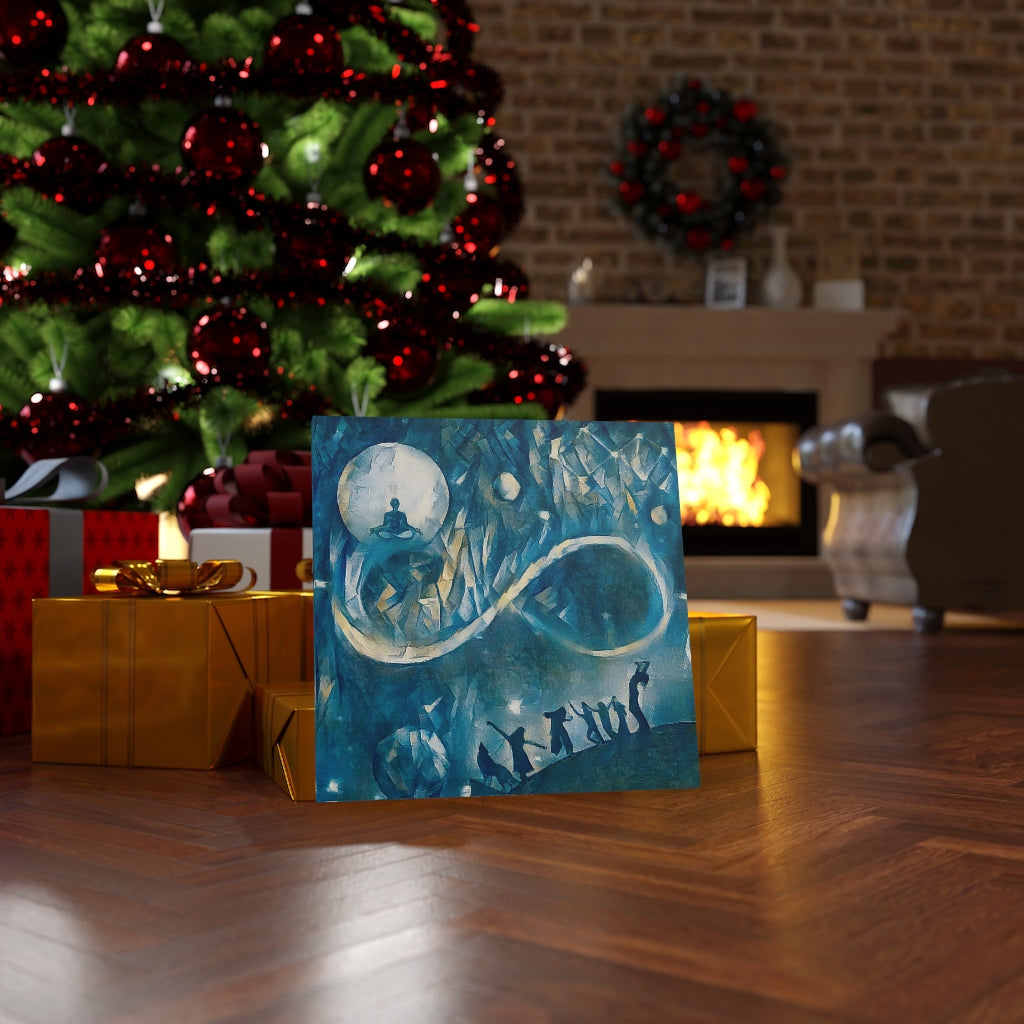 Infinity Moon Light Gathering, Blue Night Canvas Painting, Canvas Art Print, Wall Decor, Canvas Painting , Large Wall Art, Digital Art