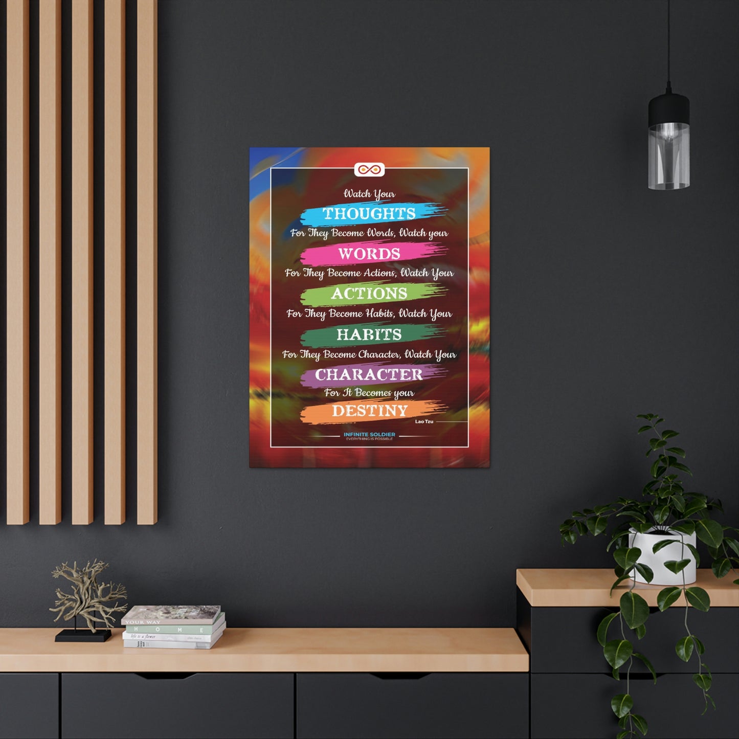Lao Tzu Motivational Quote Vertical Canvas Poster | Infinite Soldier