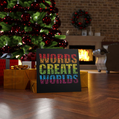 Words Create Worlds Word Art Motivational Mounted Canvas Art Print