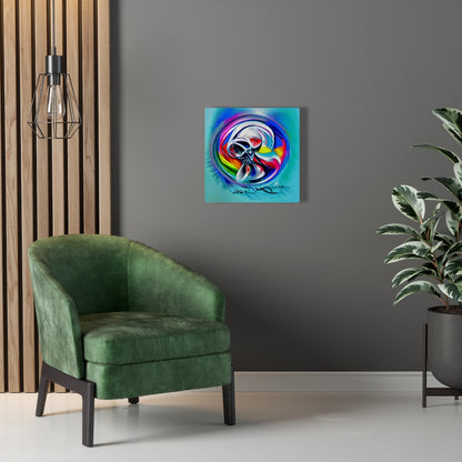 Rainbow Infinity Sugar Skull Canvas Wall Decor, Charcoal drawing Acrylic art Airbrush Art beautiful colourful