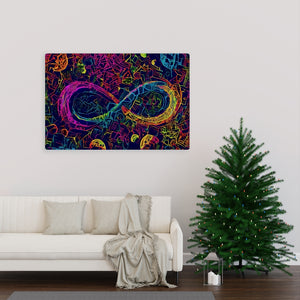 Infinite Galaxy -Neon Infinity Canvas Wall Decor,  Canvas Prints, Wall Art, Wall Decor, Painting, stretched Canvas, Digital Artwork