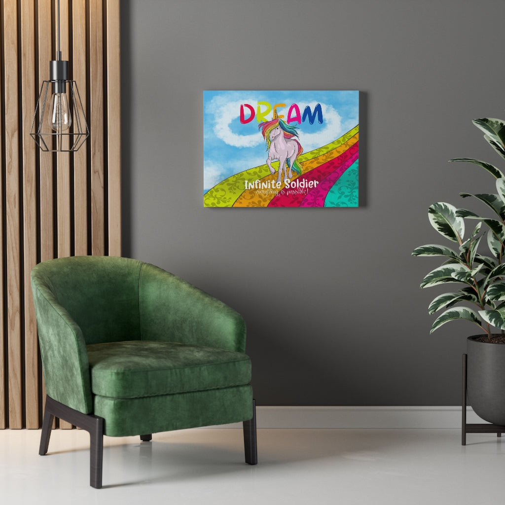 Dream Rainbow Infinite Unicorn Canvas Wall Art