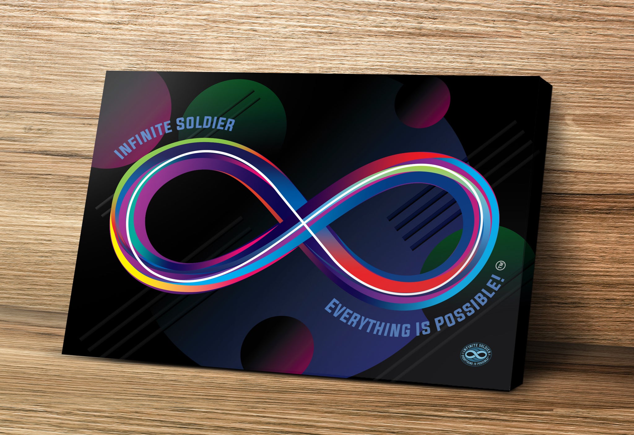 Neon Infinity Motivational Art Poster Print on Canvas Wall Decor