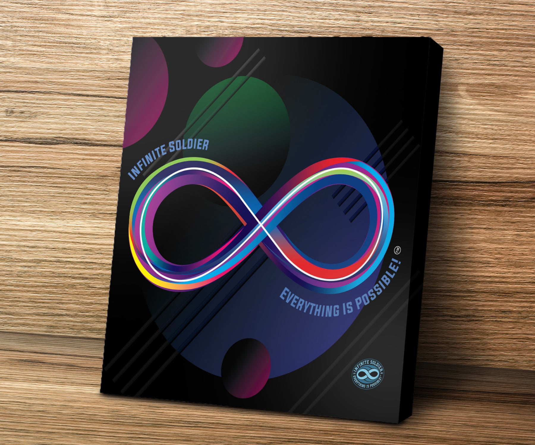 Neon Infinity Mounted Art Canvas Poster Wall Decoration - Motivational 