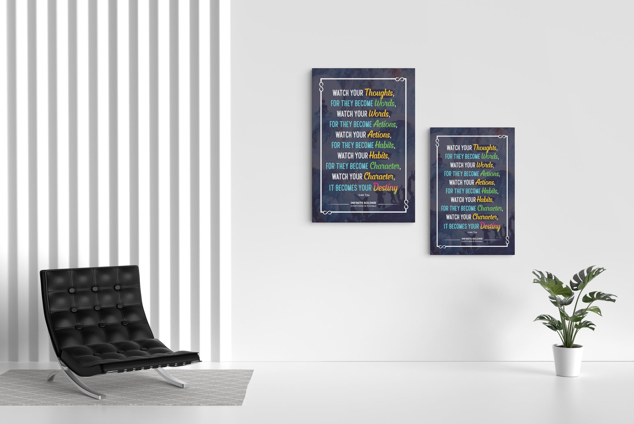 Lao Tzu Inspirational Quote Canvas Poster | Infinite Soldier