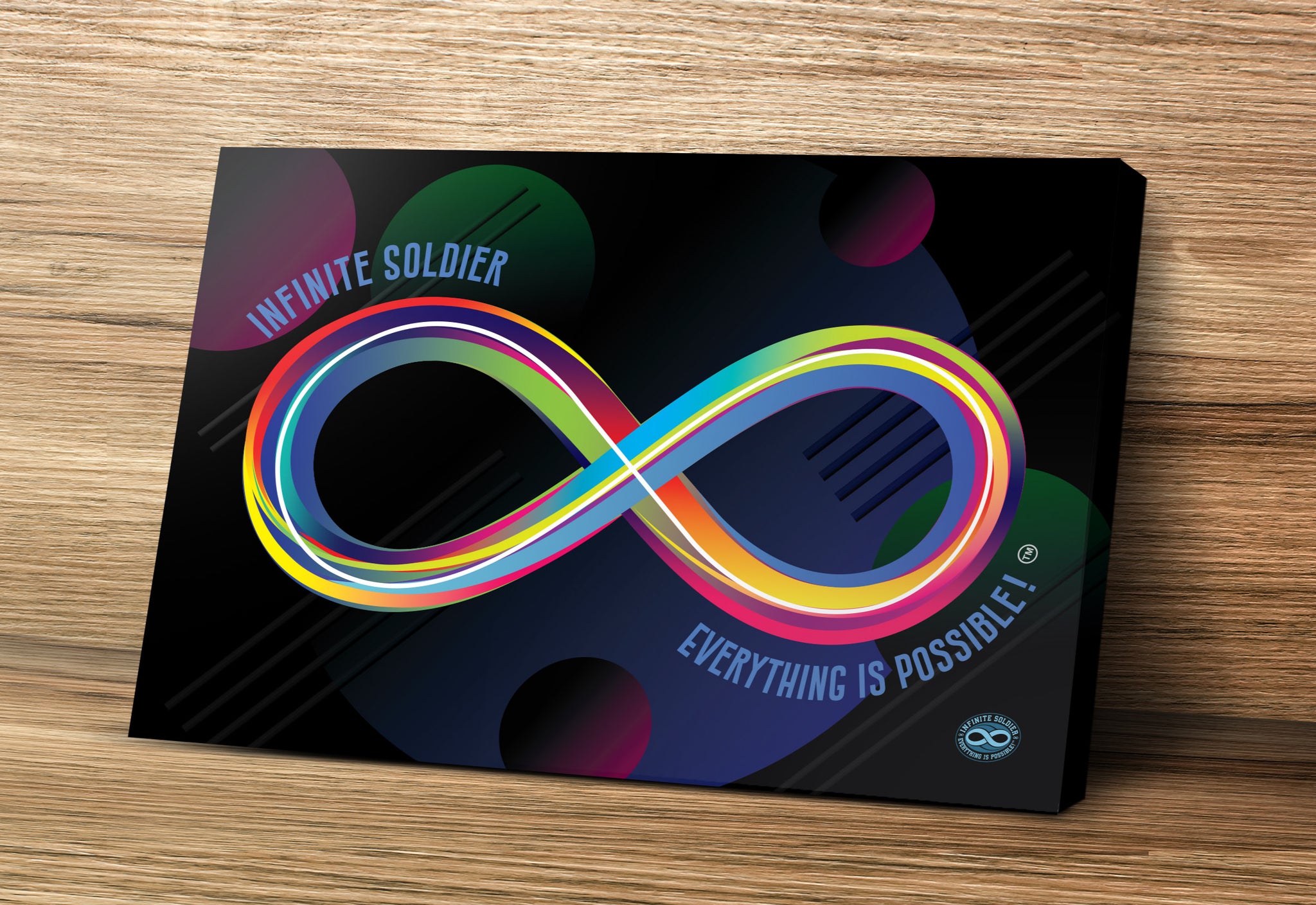 Neon Infinity Motivational Art Poster Print on Canvas Wall Decor