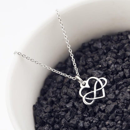 Sterling Silver Infinity Sign and Heart Pendant Necklace Casual and Formal Women